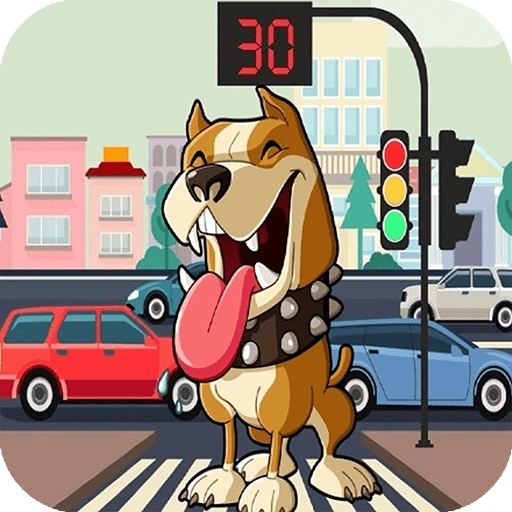 Pit Bull Avoid Traffic